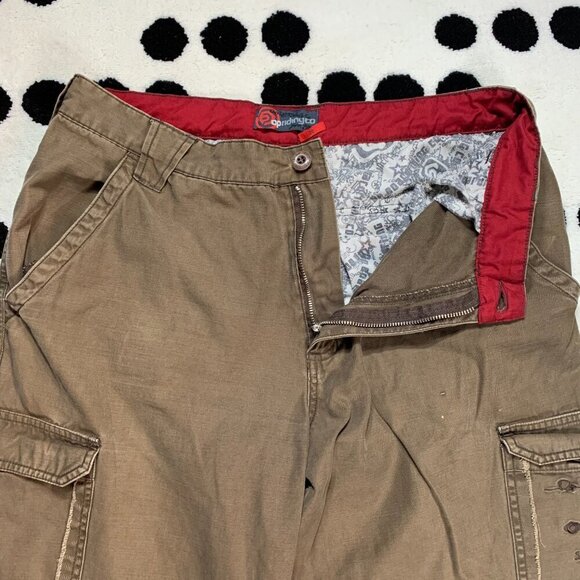 Vintage Y2K 90s OP Riding Co Khaki Cargo Straight Leg Relaxed Fit Pants - Picture 3 of 13